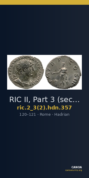 RIC II, Part 3 (second edition) Hadrian 357 — CANOA