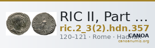 RIC II, Part 3 (second edition) Hadrian 357 — CANOA