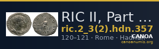 RIC II, Part 3 (second edition) Hadrian 357 — CANOA