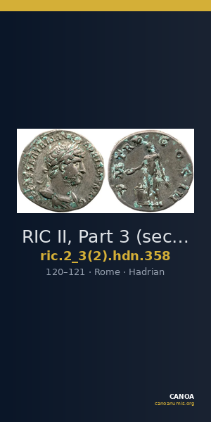 RIC II, Part 3 (second edition) Hadrian 358 — CANOA
