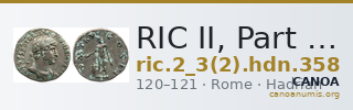 RIC II, Part 3 (second edition) Hadrian 358 — CANOA