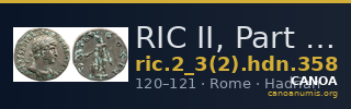 RIC II, Part 3 (second edition) Hadrian 358 — CANOA