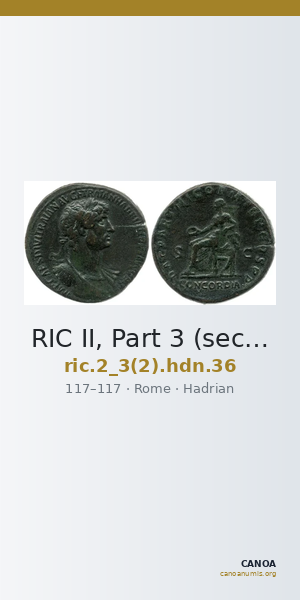 RIC II, Part 3 (second edition) Hadrian 36 — CANOA