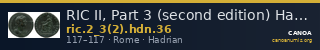 RIC II, Part 3 (second edition) Hadrian 36 — CANOA