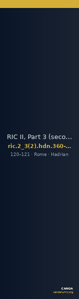 RIC II, Part 3 (second edition) Hadrian 360-362 — CANOA