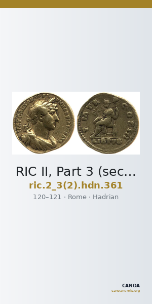 RIC II, Part 3 (second edition) Hadrian 361 — CANOA