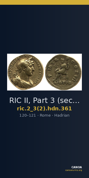 RIC II, Part 3 (second edition) Hadrian 361 — CANOA