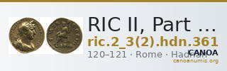 RIC II, Part 3 (second edition) Hadrian 361 — CANOA