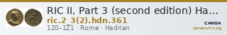 RIC II, Part 3 (second edition) Hadrian 361 — CANOA