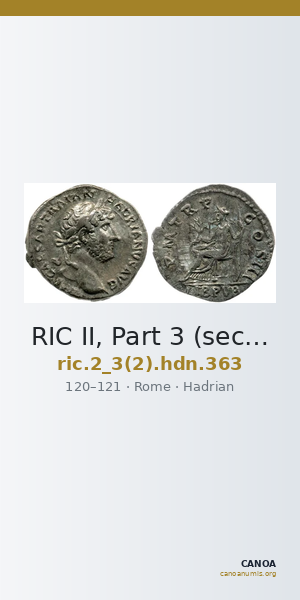 RIC II, Part 3 (second edition) Hadrian 363 — CANOA