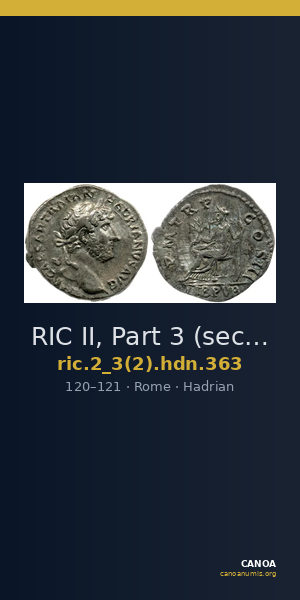 RIC II, Part 3 (second edition) Hadrian 363 — CANOA
