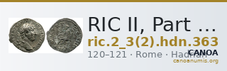 RIC II, Part 3 (second edition) Hadrian 363 — CANOA