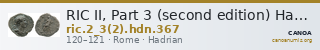 RIC II, Part 3 (second edition) Hadrian 367 — CANOA