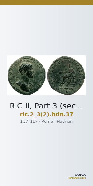 RIC II, Part 3 (second edition) Hadrian 37 — CANOA