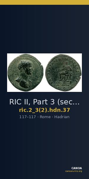 RIC II, Part 3 (second edition) Hadrian 37 — CANOA