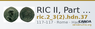 RIC II, Part 3 (second edition) Hadrian 37 — CANOA