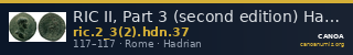 RIC II, Part 3 (second edition) Hadrian 37 — CANOA