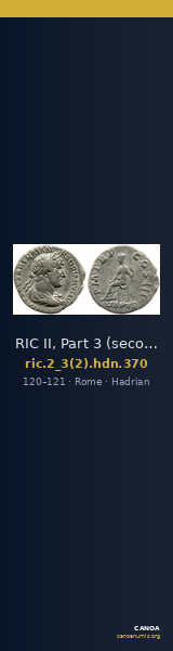 RIC II, Part 3 (second edition) Hadrian 370 — CANOA