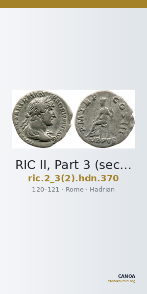 RIC II, Part 3 (second edition) Hadrian 370 — CANOA