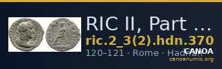 RIC II, Part 3 (second edition) Hadrian 370 — CANOA