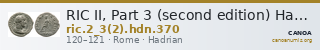 RIC II, Part 3 (second edition) Hadrian 370 — CANOA