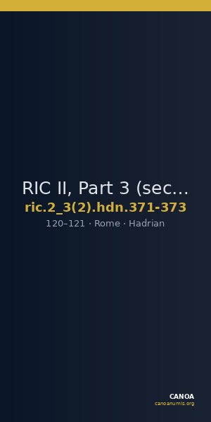 RIC II, Part 3 (second edition) Hadrian 371-373 — CANOA