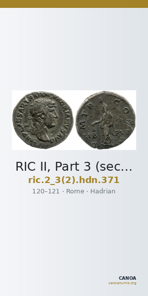 RIC II, Part 3 (second edition) Hadrian 371 — CANOA