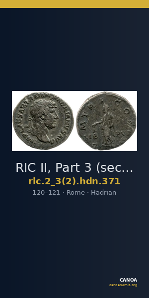 RIC II, Part 3 (second edition) Hadrian 371 — CANOA