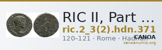 RIC II, Part 3 (second edition) Hadrian 371 — CANOA