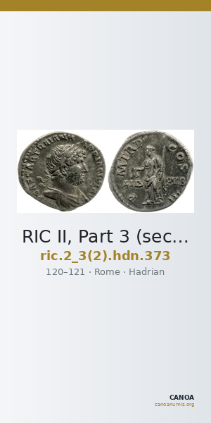 RIC II, Part 3 (second edition) Hadrian 373 — CANOA