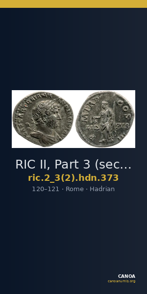 RIC II, Part 3 (second edition) Hadrian 373 — CANOA