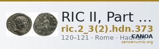 RIC II, Part 3 (second edition) Hadrian 373 — CANOA