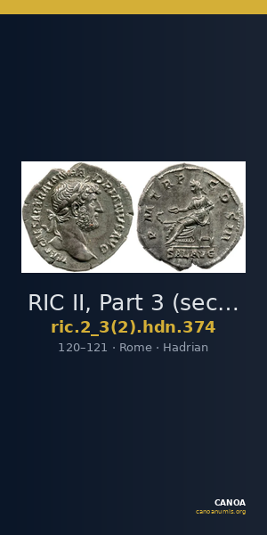 RIC II, Part 3 (second edition) Hadrian 374 — CANOA
