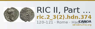 RIC II, Part 3 (second edition) Hadrian 374 — CANOA