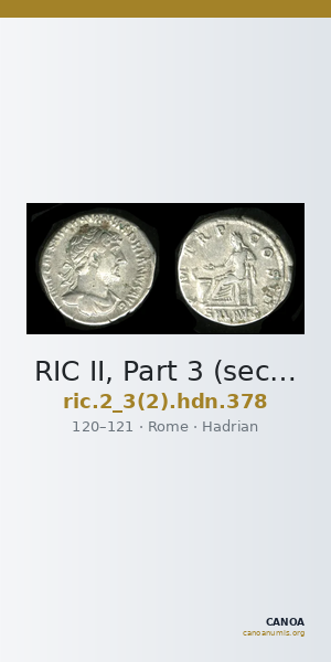 RIC II, Part 3 (second edition) Hadrian 378 — CANOA