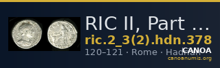 RIC II, Part 3 (second edition) Hadrian 378 — CANOA