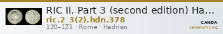 RIC II, Part 3 (second edition) Hadrian 378 — CANOA