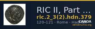 RIC II, Part 3 (second edition) Hadrian 379 — CANOA