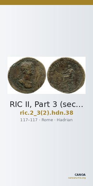 RIC II, Part 3 (second edition) Hadrian 38 — CANOA