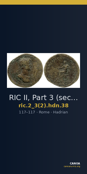 RIC II, Part 3 (second edition) Hadrian 38 — CANOA