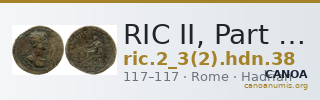 RIC II, Part 3 (second edition) Hadrian 38 — CANOA