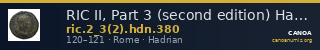 RIC II, Part 3 (second edition) Hadrian 380 — CANOA