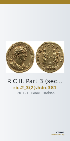 RIC II, Part 3 (second edition) Hadrian 381 — CANOA
