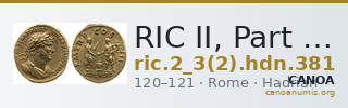RIC II, Part 3 (second edition) Hadrian 381 — CANOA