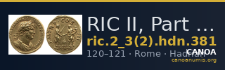 RIC II, Part 3 (second edition) Hadrian 381 — CANOA