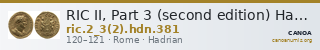 RIC II, Part 3 (second edition) Hadrian 381 — CANOA
