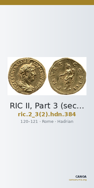 RIC II, Part 3 (second edition) Hadrian 384 — CANOA