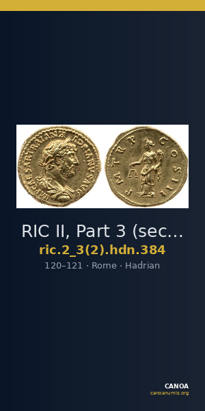 RIC II, Part 3 (second edition) Hadrian 384 — CANOA