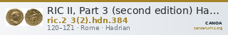 RIC II, Part 3 (second edition) Hadrian 384 — CANOA