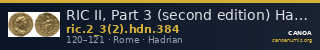 RIC II, Part 3 (second edition) Hadrian 384 — CANOA